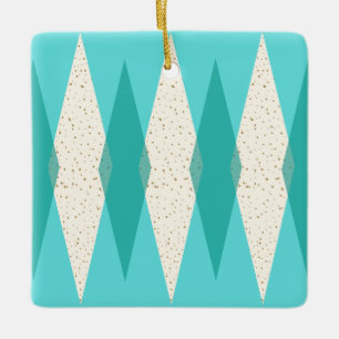 En Céramique Ornement à motifs de losanges moderne de Noël de