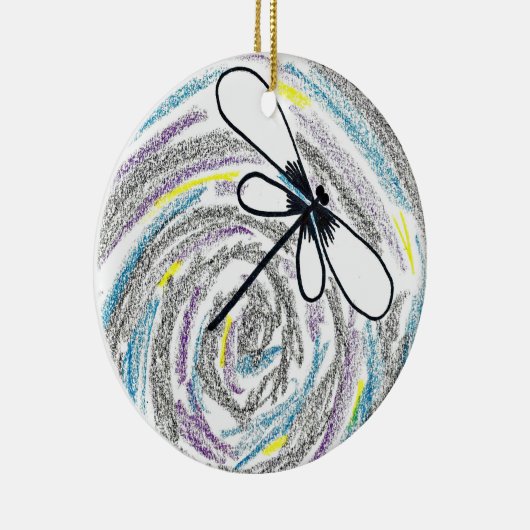 En Céramique Ornement abstrait de Noël de libellule (Droite)