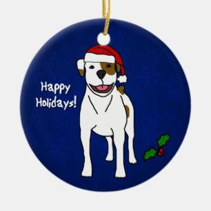 En Céramique Ornement américain de Noël de bouledogue de bande
