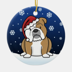 En Céramique Ornement anglais de Noël de bouledogue de bande