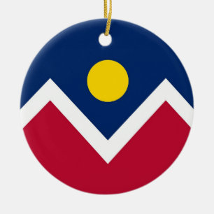 En Céramique Ornement avec drapeau de Denver, Colorado