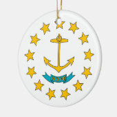 En Céramique Ornement avec drapeau de Rhode Island (Gauche)