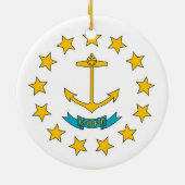 En Céramique Ornement avec drapeau de Rhode Island (Dos)