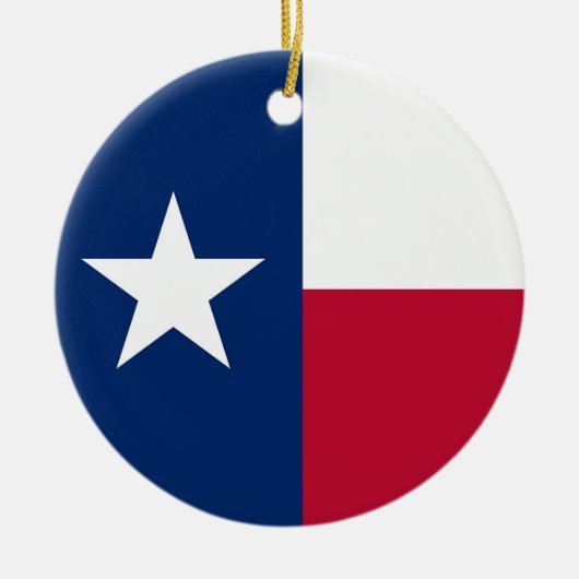 En Céramique Ornement avec drapeau du Texas (Devant)