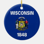 En Céramique Ornement avec drapeau du Wisconsin (Dos)