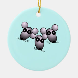 En Céramique Ornement aveugle de trois souris