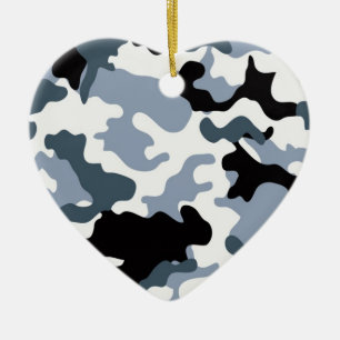 En Céramique Ornement Camo noir et gris