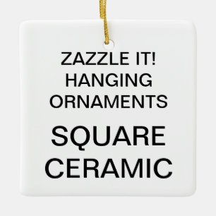 En Céramique Ornement carré d'arbre de Noël de porcelaine de