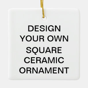 En Céramique Ornement carré d'arbre de Noël de porcelaine de