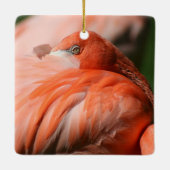 En Céramique Ornement carré Flamant rose (Dos)