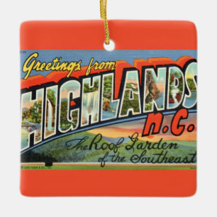 En Céramique Ornement carte postale Highlands NC