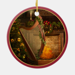 En Céramique Ornement celtique de Noël d'harpe