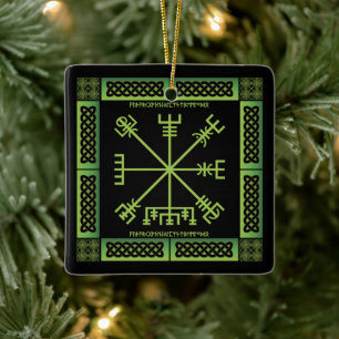 En Céramique Ornement Celtique Vegvisir (Carré)