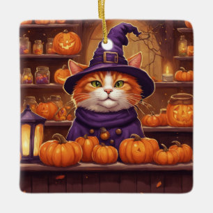 En Céramique ornement chat halloween #10