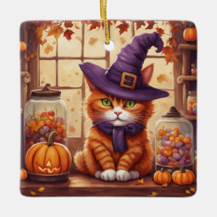 En Céramique ornement chat halloween #4