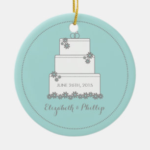 En Céramique Ornement commémoratif de gâteau de mariage -