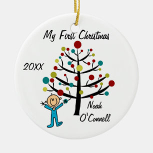 En Céramique Ornement customisé premier par Noël de garçon