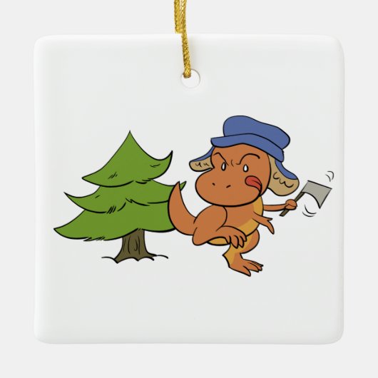 En Céramique Ornement d'achats d'arbre de Noël de T. Rex (Devant)