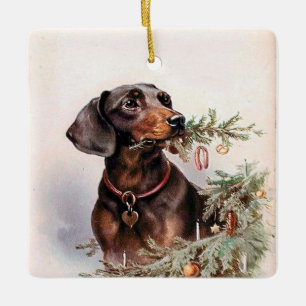En Céramique Ornement Dachshund