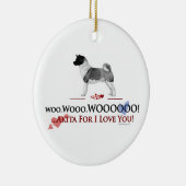 En Céramique Ornement d'Akita je t'aime (Droite)