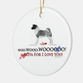 En Céramique Ornement d'Akita je t'aime (Gauche)