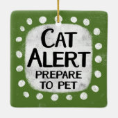 En Céramique Ornement d'alerte de chat (Dos)