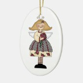 En Céramique ornement d'ange rose (Gauche)