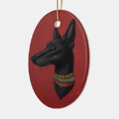En Céramique Ornement d'Anubis de rouge cramoisi (Gauche)