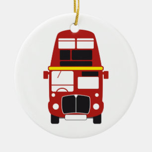 En Céramique Ornement d'arbre de Noël de double pont d'autobus