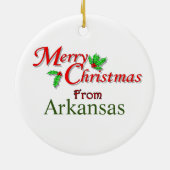 En Céramique Ornement d'arbre de Noël de l'Arkansas (Dos)