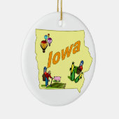 En Céramique Ornement d'arbre de Noël de l'Iowa (Droite)