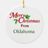 En Céramique Ornement d'arbre de Noël de l'Oklahoma (Dos)