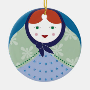 En Céramique Ornement d'arbre de Noël de Matryoshka