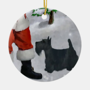 En Céramique Ornement d'arbre de Noël de Terrier d'écossais