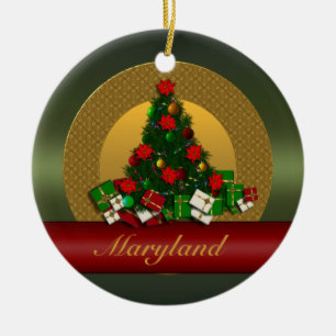 En Céramique Ornement d'arbre de Noël du Maryland