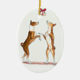 En Céramique Ornement d'art de chien de Basenji