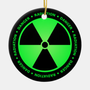 En Céramique Ornement d'avertissement de rayonnement vert