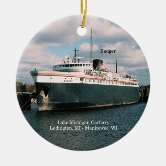 En Céramique Ornement de Badger (Devant)