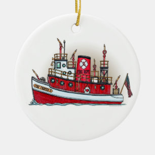 En Céramique Ornement de bateau du feu