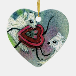 En Céramique Ornement de belette de Valentine