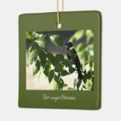 En Céramique Ornement de Blackbird à ailes rouges (Gauche)