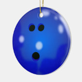 En Céramique Ornement de boule de bowling (bleu) (Gauche)