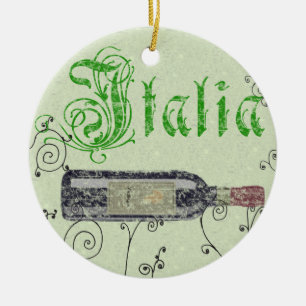 En Céramique Ornement de bouteille de vin Italia