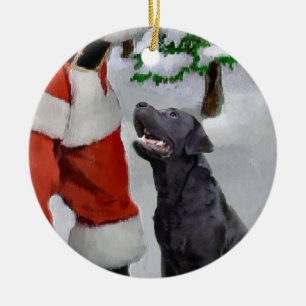 En Céramique Ornement de cadeaux de Noël de labrador retriever