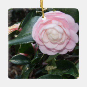 En Céramique Ornement de Camellia rose