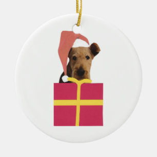 En Céramique Ornement de casquette d'Airedale Terrier Père No