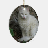 En Céramique Ornement de chat blanc (Droite)