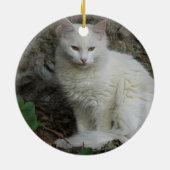 En Céramique Ornement de chat blanc (Dos)