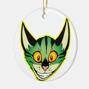 En Céramique Ornement de chat de dessin fluorescent