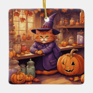 En Céramique ornement de chat d'Halloween #1
